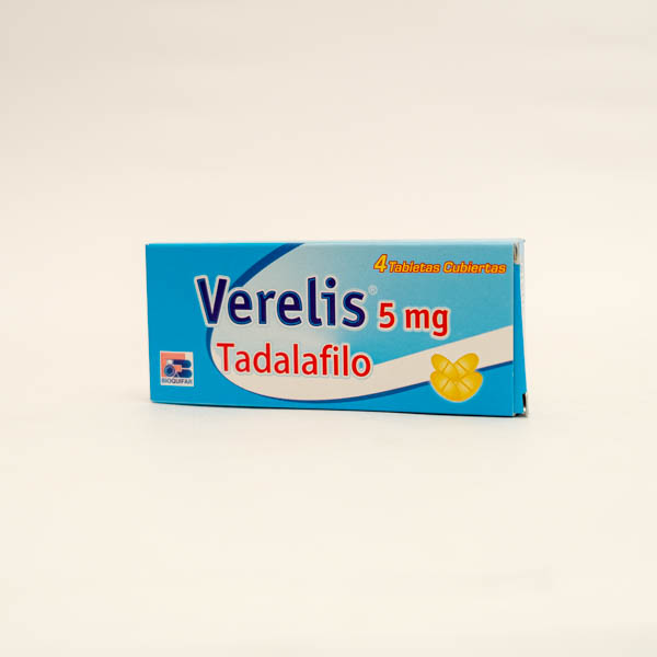 VERELIS TAB REC 5MG X 4 TADALAFILO BIOQUIFAR