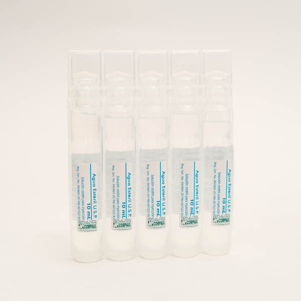 AGUA BIDESTILADA AMP 10ML X 5 CORPAUL