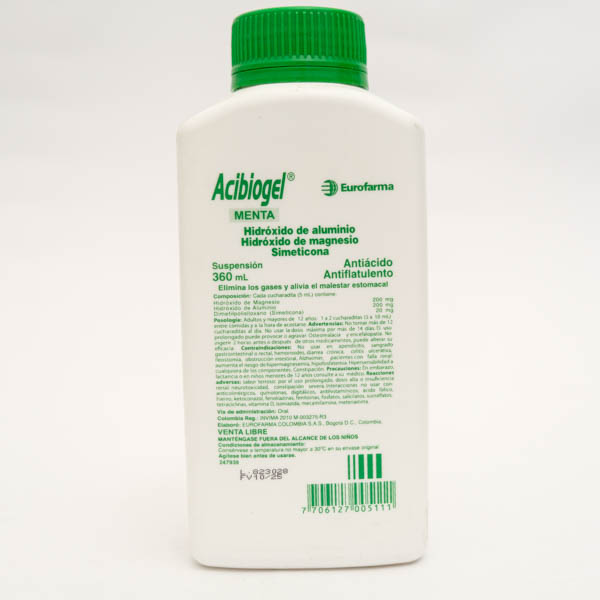 ACIBIOGEL SUSP X 360ML MENTA EURO MADURO