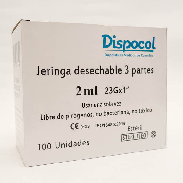 JERINGA 2ML 23G 1 1X2 X 100  DISPOCOL