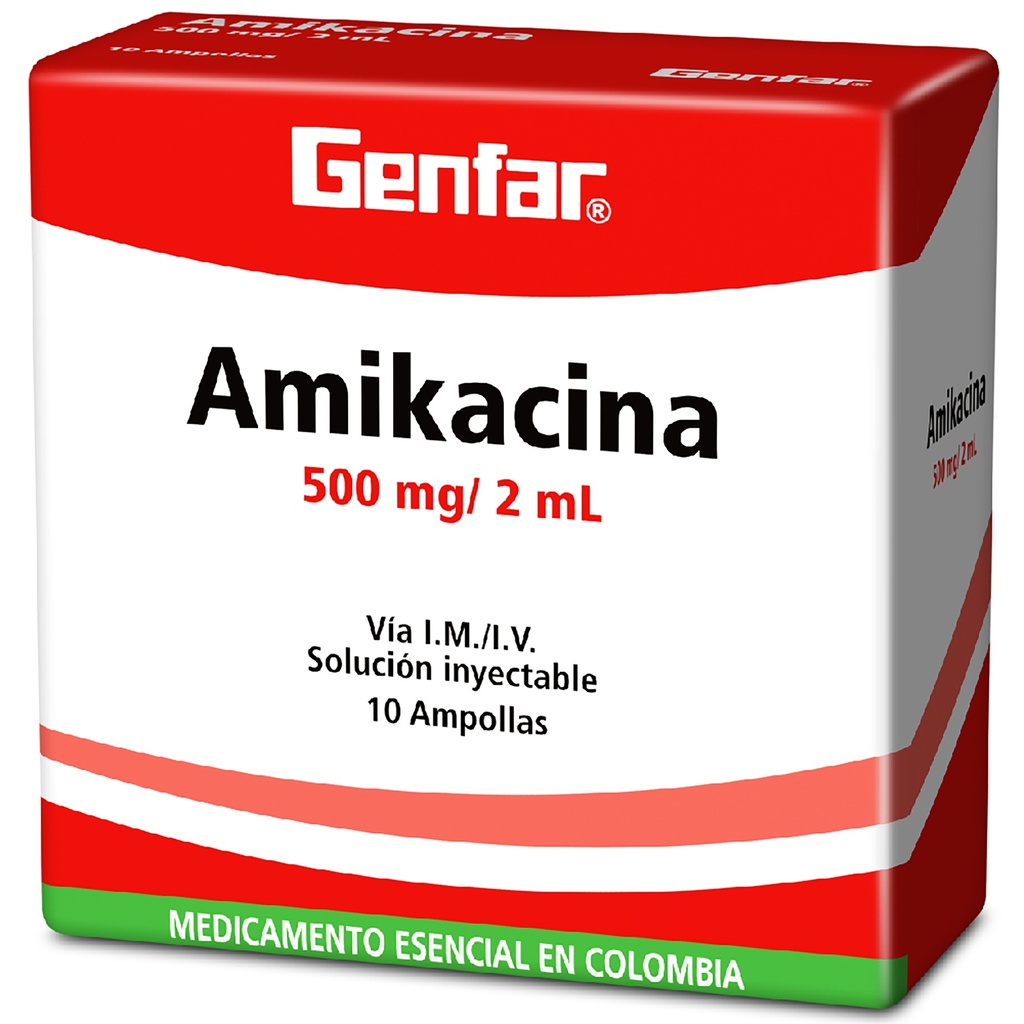 AMIKACINA AMP 500MG X 10  GF