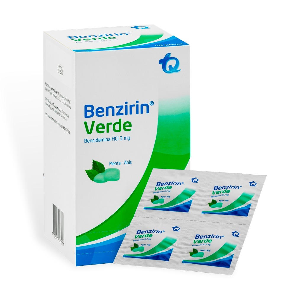 BENZIRIN VERDE PASTILLA X 100 MK