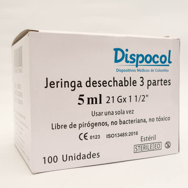 JERINGA 5ML 21G 1 1X2 X 100  DISPOCOL