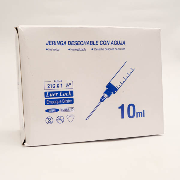 JERINGA 10ML 21G X 1 1X2 X 100 LIFE CAR