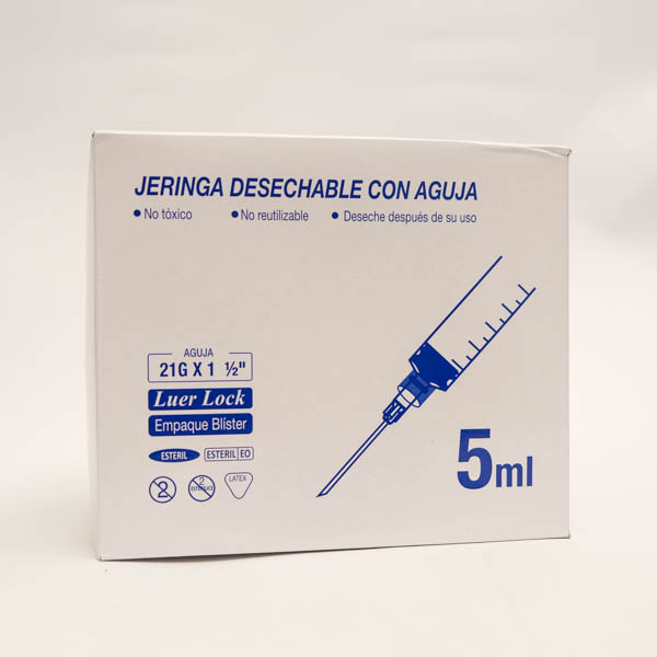 JERINGA 5ML 21G X 1 1X2 X 100 LIFE CARE