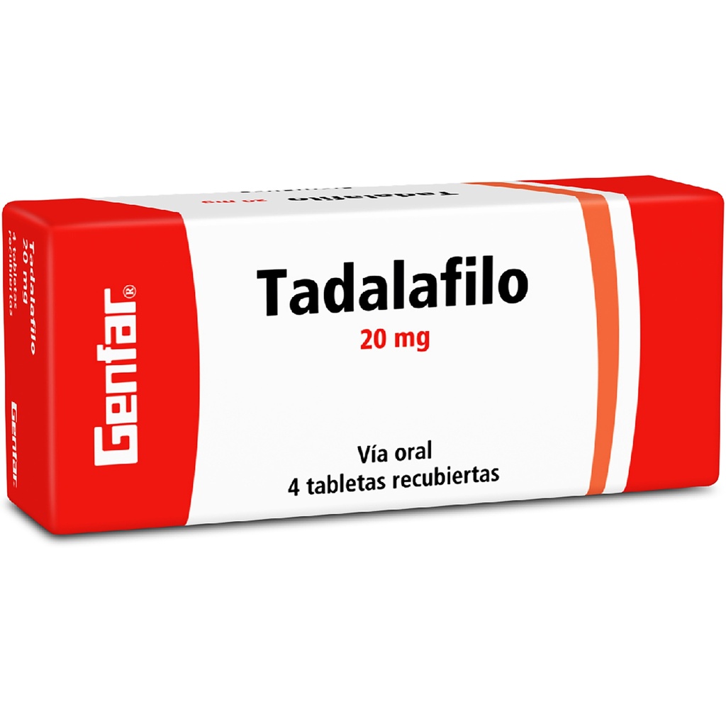 TADALAFILO TAB 20MG X 4 GF