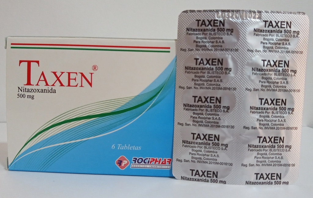 NITAZOXANIDA TAB 500MG X 6  TAXEN  ROCIP