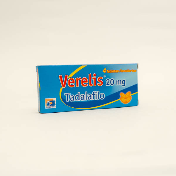 VERELIS TAB REC 20MG X 4 TADALAFIL BIOQUIFAR