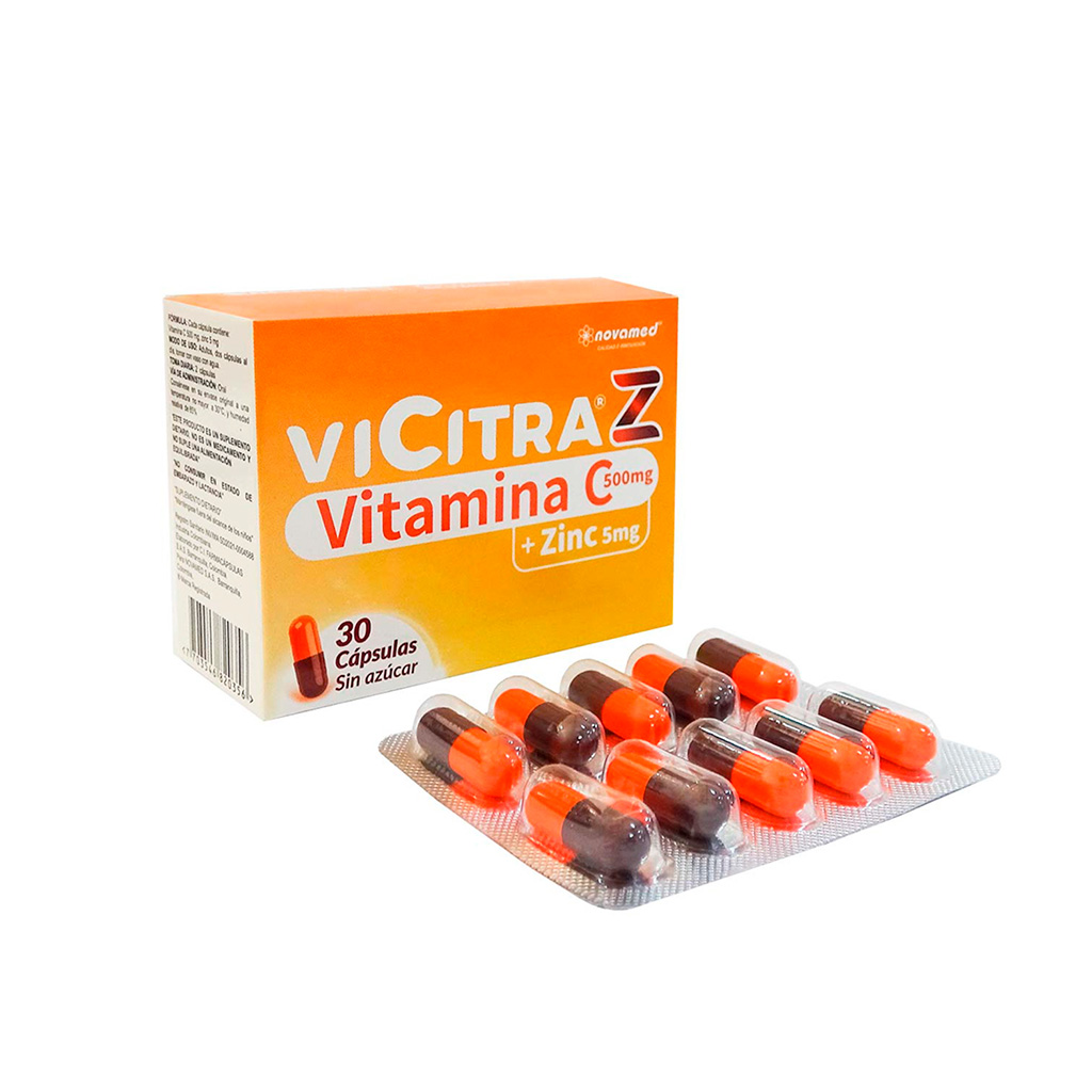 VITAMINA C ZINC CAP 500MG X 30 VICITRA Z NOVAMED