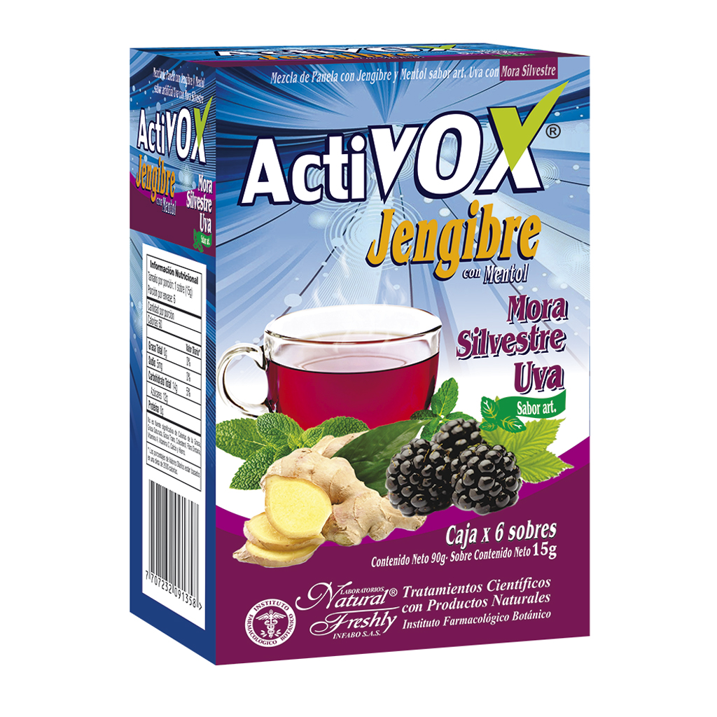 ACTIVOX JENGIBRE UVA SOBRES X 6 NATURAL F