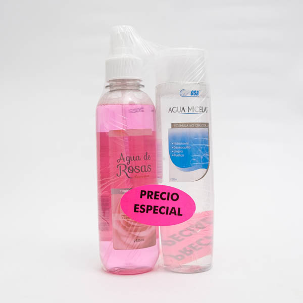 PREPACK AGUA ROSAS X 250ML Y AGUA MICELAR OSA