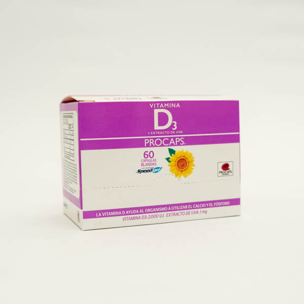 VITAMINA D3 CAP EXTRACTO DE UVA X 60 PROCAPS