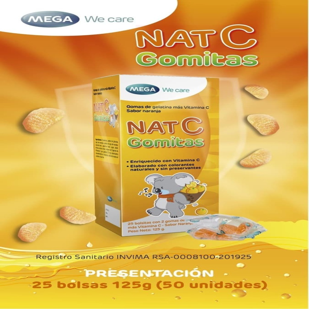 NAT C GOMITAS SABOR NARANJA X 25 MEGA