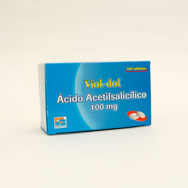 VIOLDOL 100MG TAB X 100 ACIDO ACETIL  BIOQUIFAR