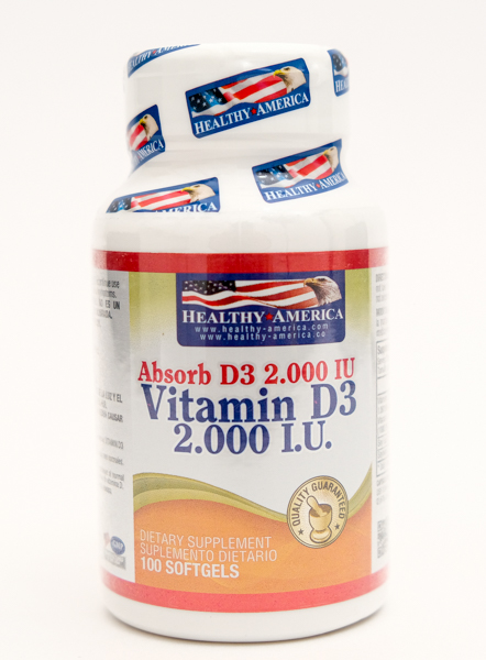 VITAMINA D3 2000IU CAP X 100 HEALTHY AMERICA