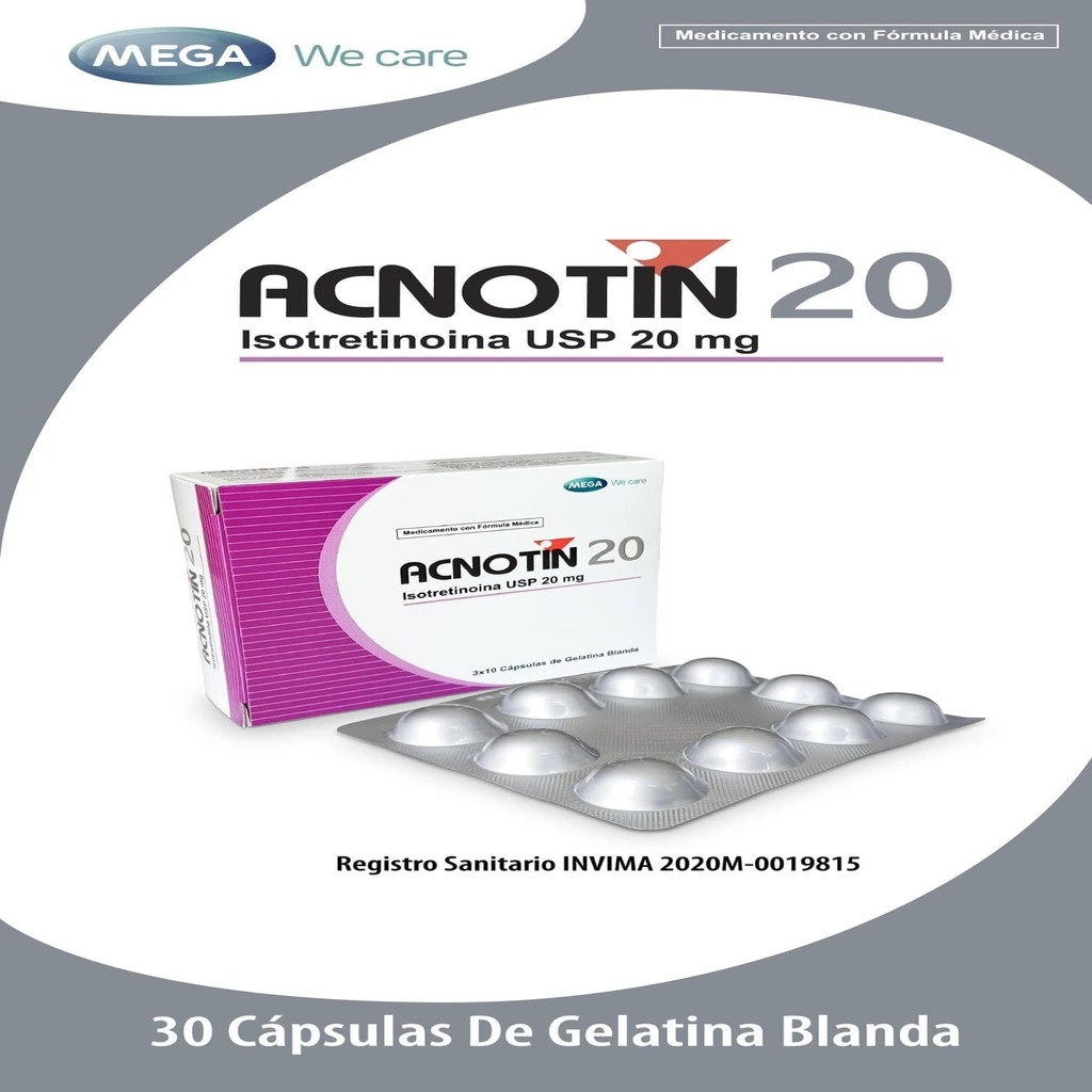 ISOTRETINOINA TAB 20MG X 30 ACNOTIN MEGA