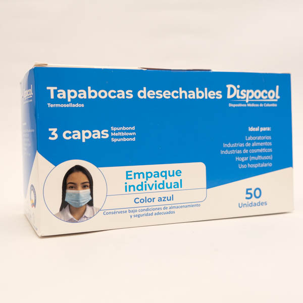 TAPABOCAS TERMOSELLADOS X 50 DISPOCOL