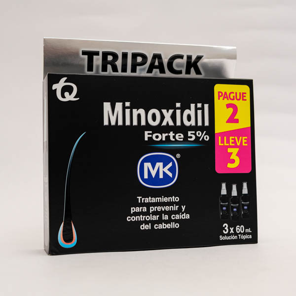 MINOXIDIL FORTE 5 FCO X 60ML TRIPACK MK