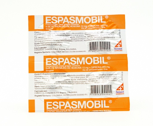 [001359] ESPASMOBIL SOBRES X 4 TAB FARMACOL