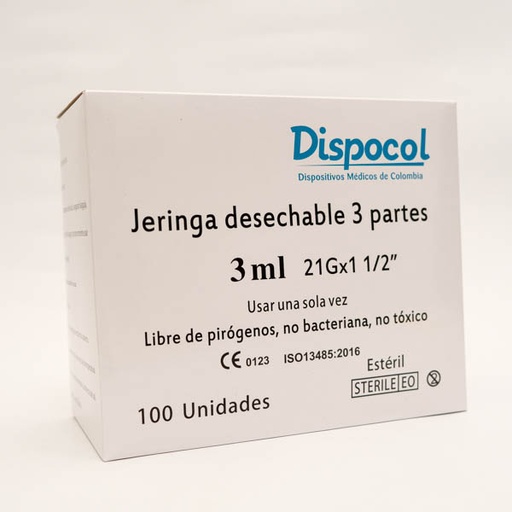 [004958] JERINGA 3ML 21G 1 1X2 X 100  DISPOCOL