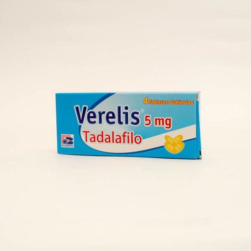 [005958] VERELIS TAB REC 5MG X 4 TADALAFILO BIOQUIFAR