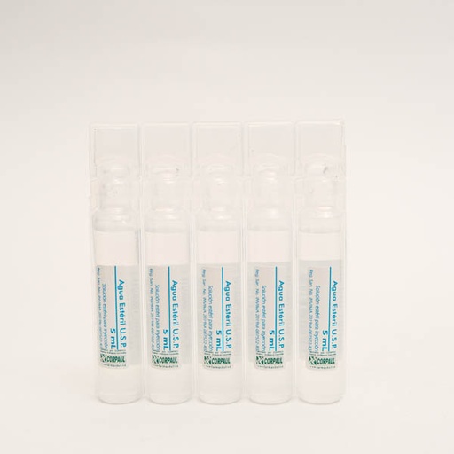 [006867] AGUA BIDESTILADA FCO 5ML X 5  CORPAUL