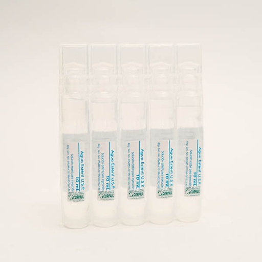 [007822] AGUA BIDESTILADA AMP 10ML X 5 CORPAUL