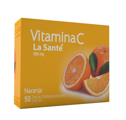 [008267] VITAMINA C TAB MAST X 500 NARANJ LSTE