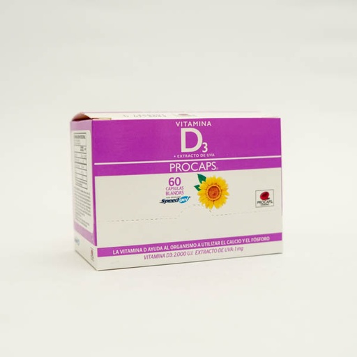 [9358] VITAMINA D3 CAP EXTRACTO DE UVA X 60 PROCAPS